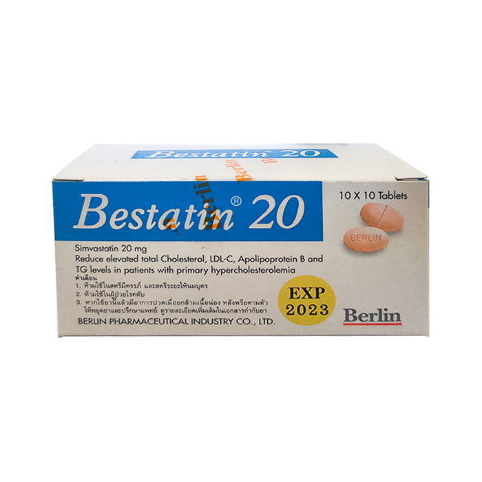 Bestatin Simvastatin 20 mg ກ່ອງ 100 ເມັດ