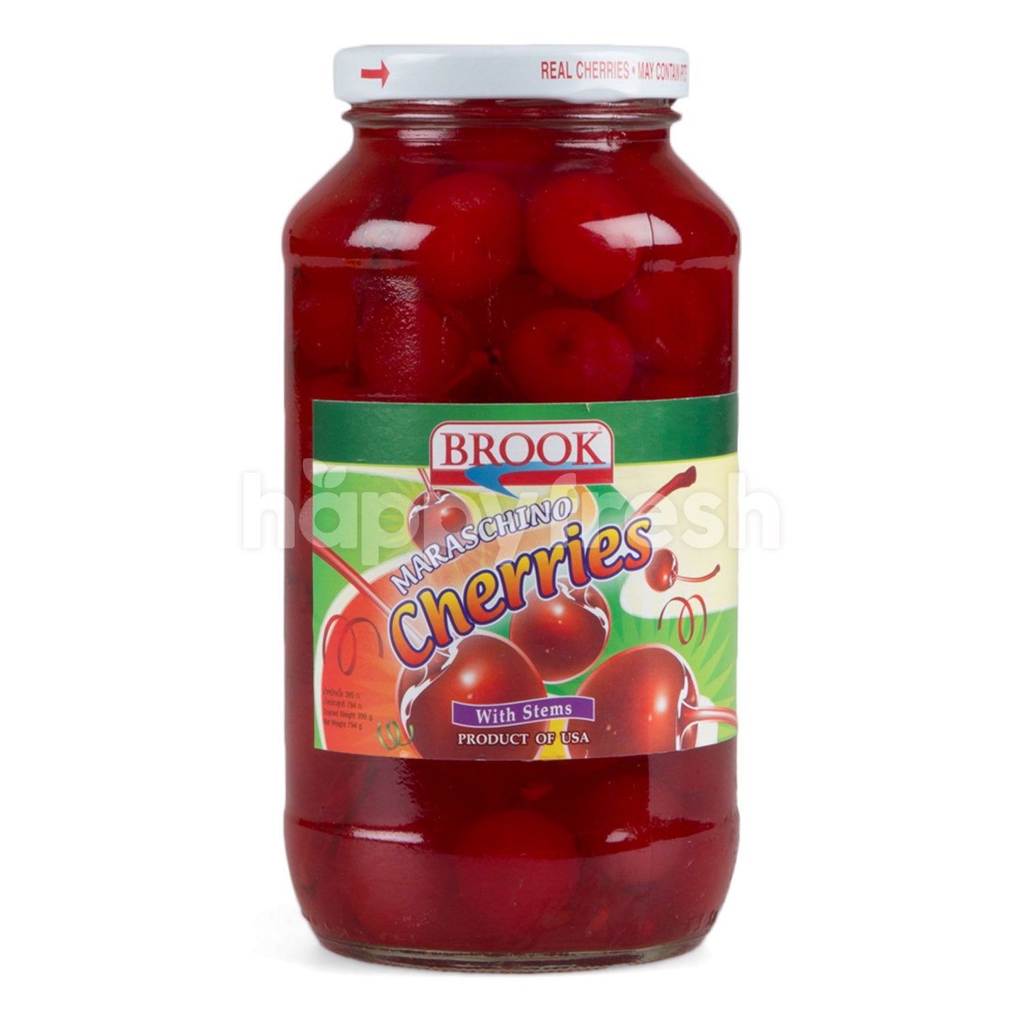 Brook Maraschino Cherries With Stems 794g