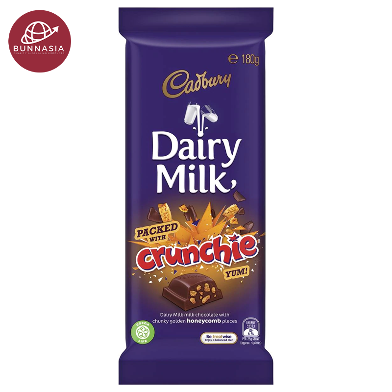 Cadbury Dairy Milk Chocolate Block Packed With Crunchie 180g