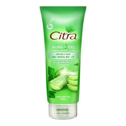 Citra Aura Gel Fresh White Aura Essence Aloe Vera And Mint Moisturized 180ml