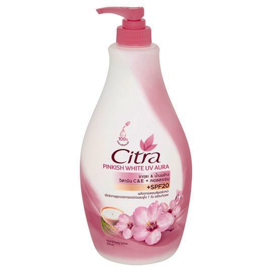 ໂລຊັ່ນບຳລຸງຜິວ Citra Pearly White UV Aura Body Lotion SPF20 Pearl & Mulberry Essence 590ml