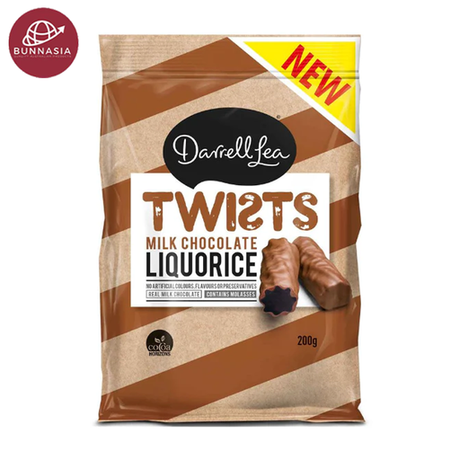 Darrel Lea Twists Milk Chocolate Licorice 200g