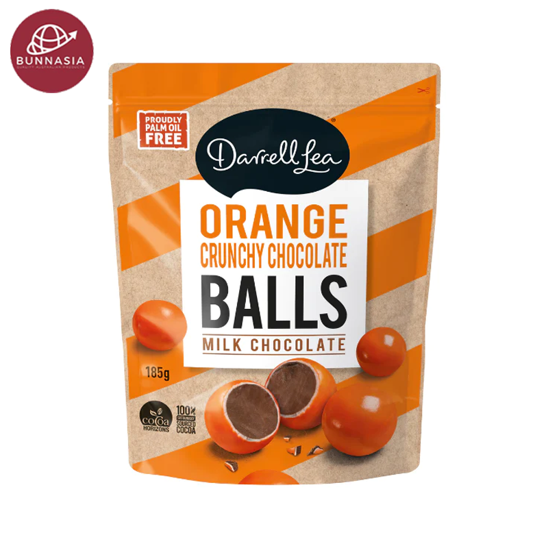 Darrell Lea Orange Crunchy Chocolate Balls Milk Chocolate 185g