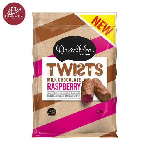 Darrell Lea Twists Milk Chocolate Raspberry 200g