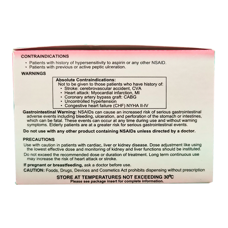 Dolfenal Mefenamic Acid Non-Steroidal Anti-Inflammatory Drug ກ່ອງບັນຈຸ 100 ເມັດ