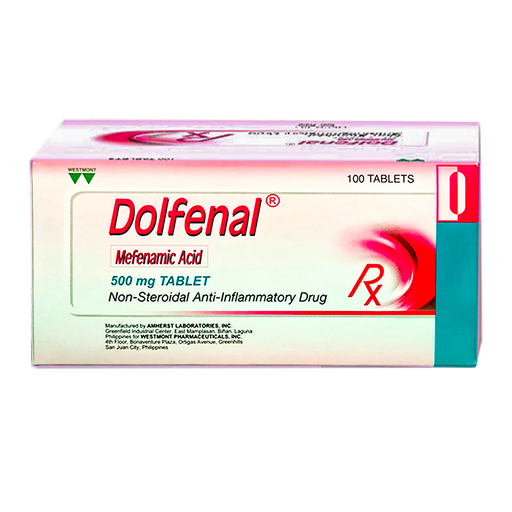 Dolfenal Mefenamic Acid Non-Steroidal Anti-Inflammatory Drug ກ່ອງບັນຈຸ 100 ເມັດ