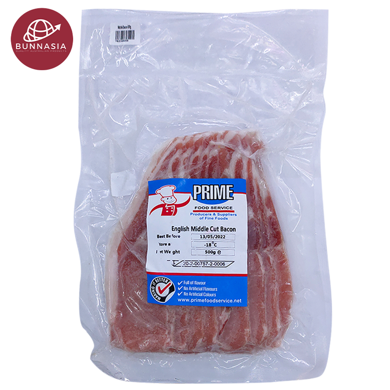 Frozen Middle Bacon Size 500g Per pack