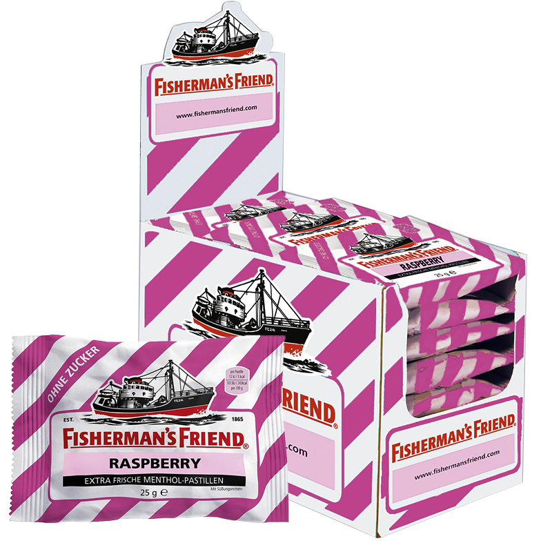 Fisherman’s Friend Sugar free Raspberry Extra Frische Menthol - Pastillen 25g pack of 24 pieces