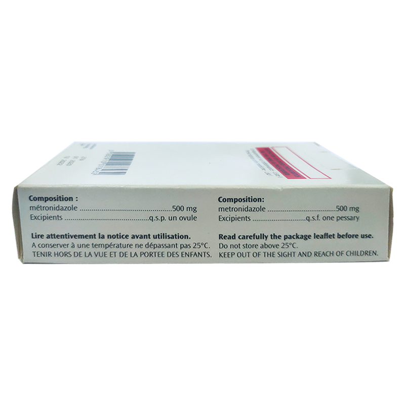 Flagyl 500 mg metronidazole Vaginal use boxes of 10 Ovules.Pessaries