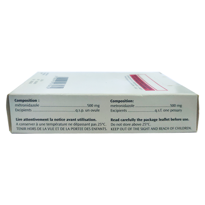 Flagyl 500 mg metronidazole ກ່ອງໃຊ້ຊ່ອງຄອດຂອງ 10 Ovules.Pessaries