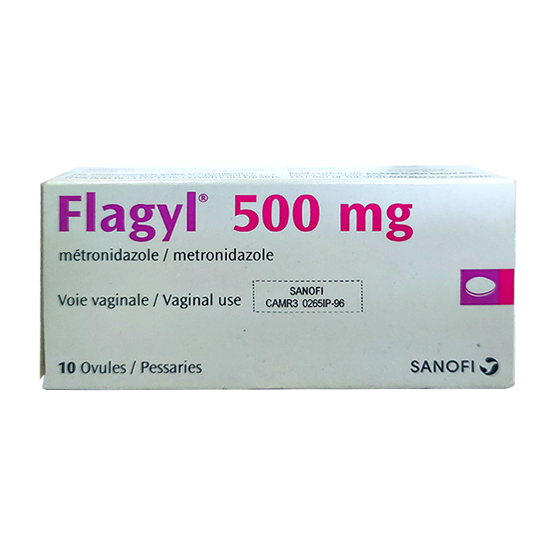 Flagyl 500 mg metronidazole Vaginal use boxes of 10 Ovules.Pessaries