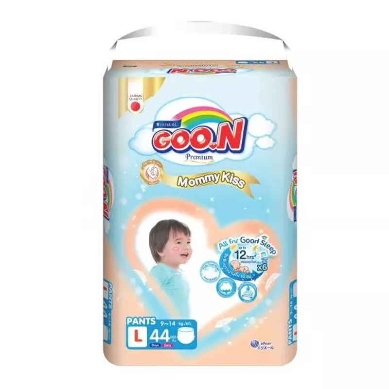 Goo.n Premium Mommy Kiss PlantsSize L 9-14kg Boys & Girls 44 pcs