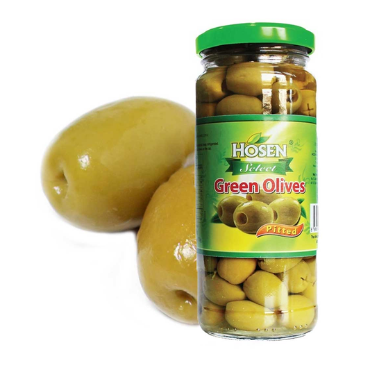 HOSEN GREEN OLIVES PITTED 340g