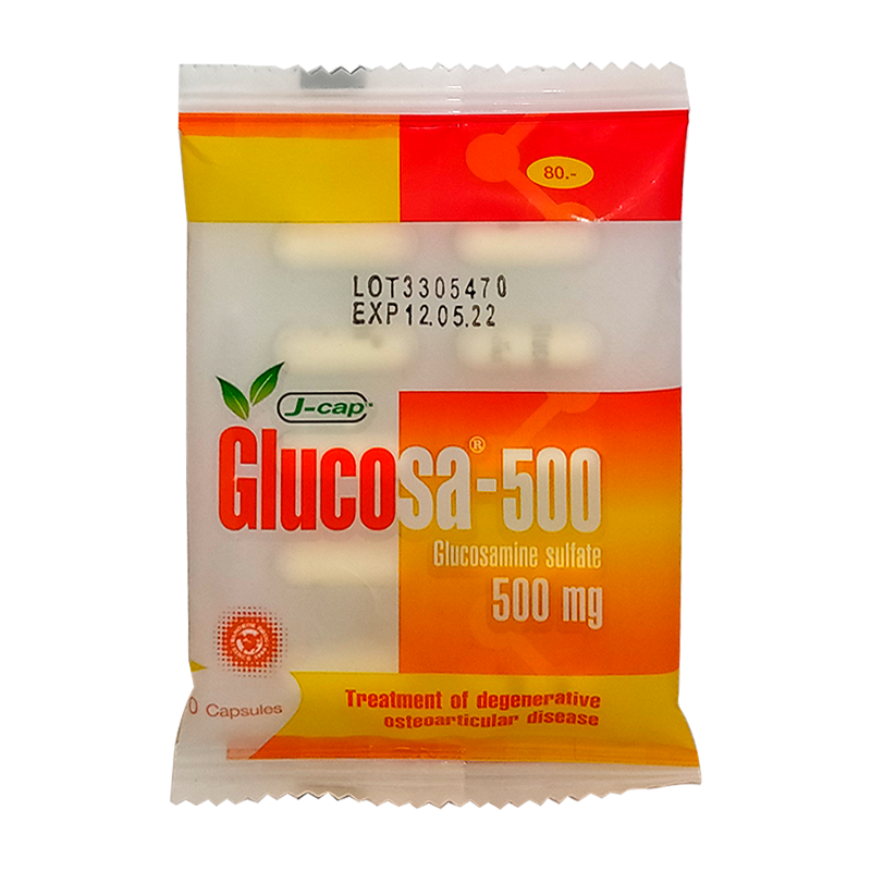 J-cap Glucosa-500 Glucosamine sultate (Osteoarticular disease) Bags of 10 Capsules