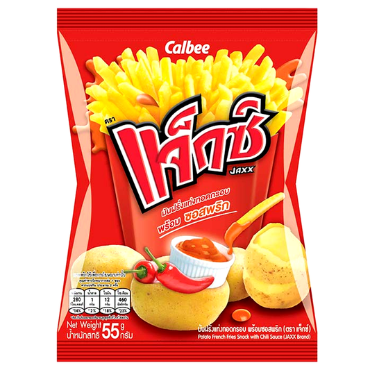 Jaxx Potato French Fries Snack with Chili Sauce Bag 55g