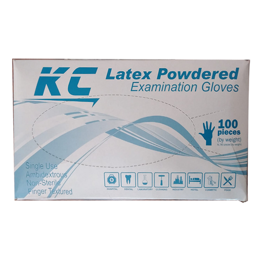 KC Latex Powdered Examination Gloves Size L Boxes 100 pcs