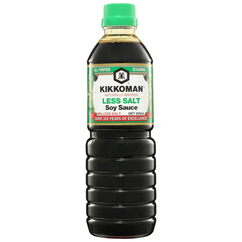 KIKKOMAN SOY SAUCE LESS SALT 600ML