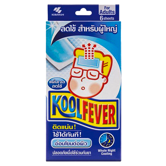 Koolfever Cooling Gel Sheet ສໍາລັບຜູ້ໃຫຍ່ ກ່ອງ 6 ແຜ່ນ