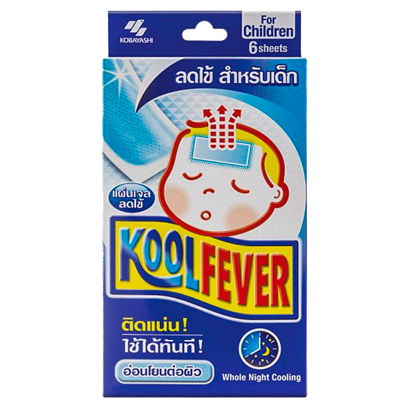 Koolfever Cooling Gel Sheet for Children boxes of 6 sheets