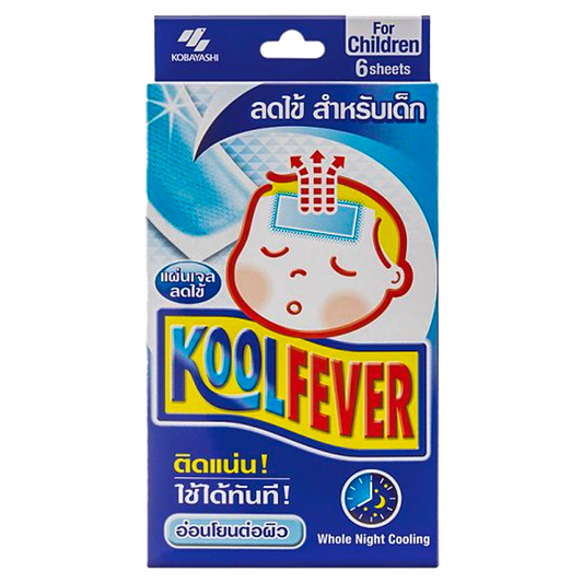 Koolfever Cooling Gel Sheet ສໍາລັບເດັກນ້ອຍ ກ່ອງ 6 ແຜ່ນ