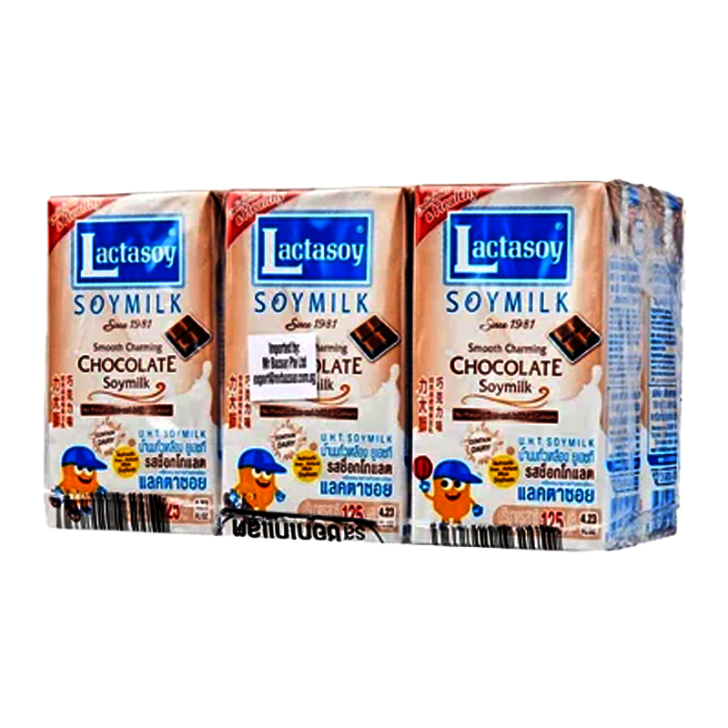 Lactasoy UHT Chocolate Soy milk 125ml  Pack of 6boxes