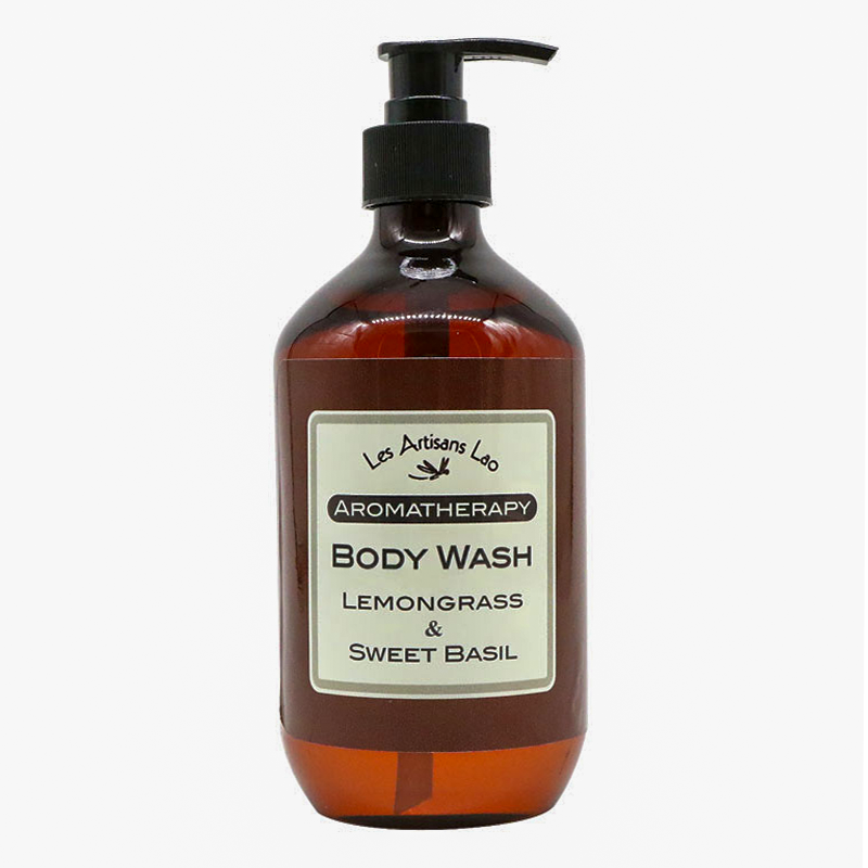 Les Artisans Lao Aromatherapy Body Wash Lemongrass and Sweet Basil 500ml