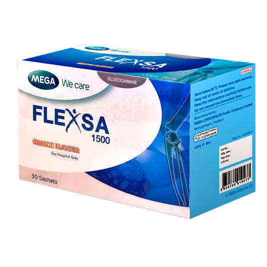 MEGA We care Flexsa 1500 Orange Flavour boxe of 30 Sachets