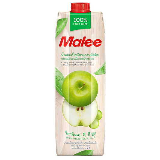 Malee Granny Smith Green Apple Juice with Apple Pulp Mixed White Grape Juice 1L