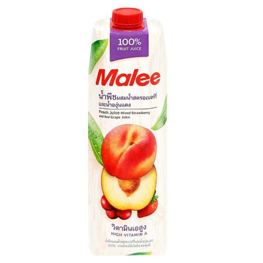 Malee Peach Juice Mixed Strawberry and Red Grape Juice 1L