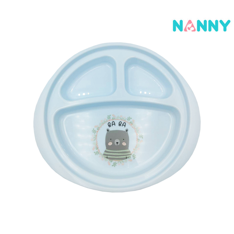 Nanny Plate with compartments blue