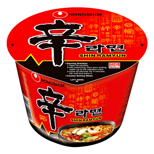 Nongshim Shin Ramyun ມີ່ເຜັດເກົາຫຼີແບບກ໋ອງ ເຫັດປະສົມຊີ້ນງົວ  114g