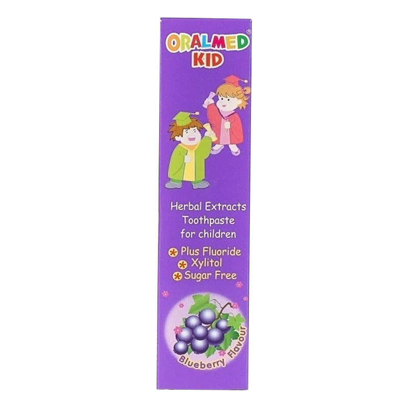 ຢາຖູແຂ້ວເດັກນ້ອຍ Oralmed Kid Blueberry Flavor With Fluoride Xylitol 40g