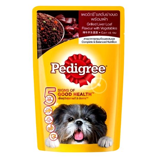 ອາຫານໝາ Pedigree Grilled Liver Loaf Flavour with Vegetables Dog Food Size 130g