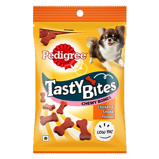 Pedigree Tasty Bites Chewy Bones Low Fat Beef Flavor 50g