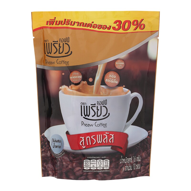 Preaw Coffee Powder Plus Formula 16g x 10Sachets