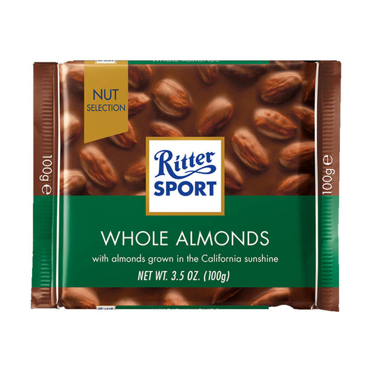 Ritter Sport Milk Chocolate Whole Almonds 100g