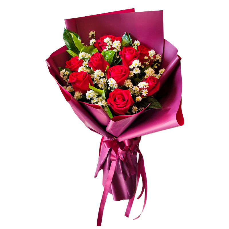 SF.17 ( 9 Red Roses Fresh  Bouquet Fresh )