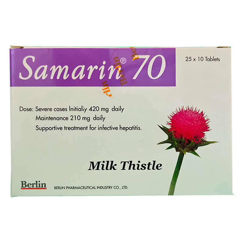 Samarin 70 (Milk Thistle) Infective Hepatitis, Alcoholic Liver disease, Toxic metabolic liver damage