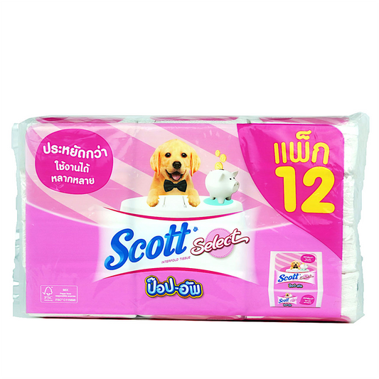 Scott Select Pop-Ups White Pack 12 Pcs