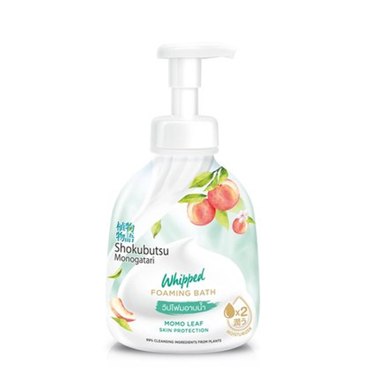 Shokubutsu Monogatari Whipped Foaming Bath Momo Leaf Skin Brightening 450ml