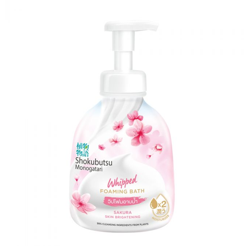 Shokubutsu Monogatari Whipped Foaming Bath Sakura Skin Brightening 450ml