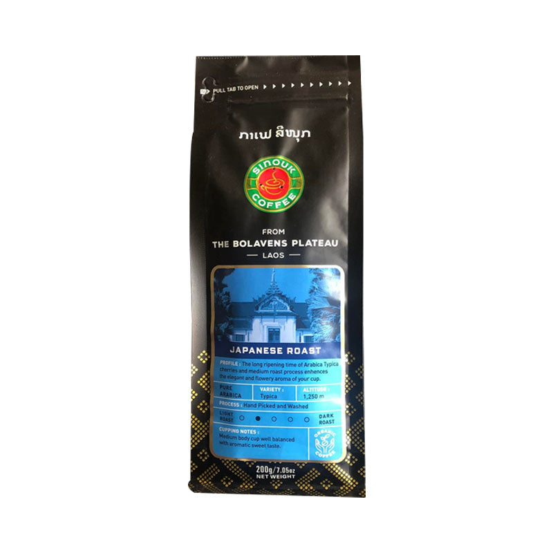 Sinouk Coffee Japanese Roast Coffee Ground Size 200g