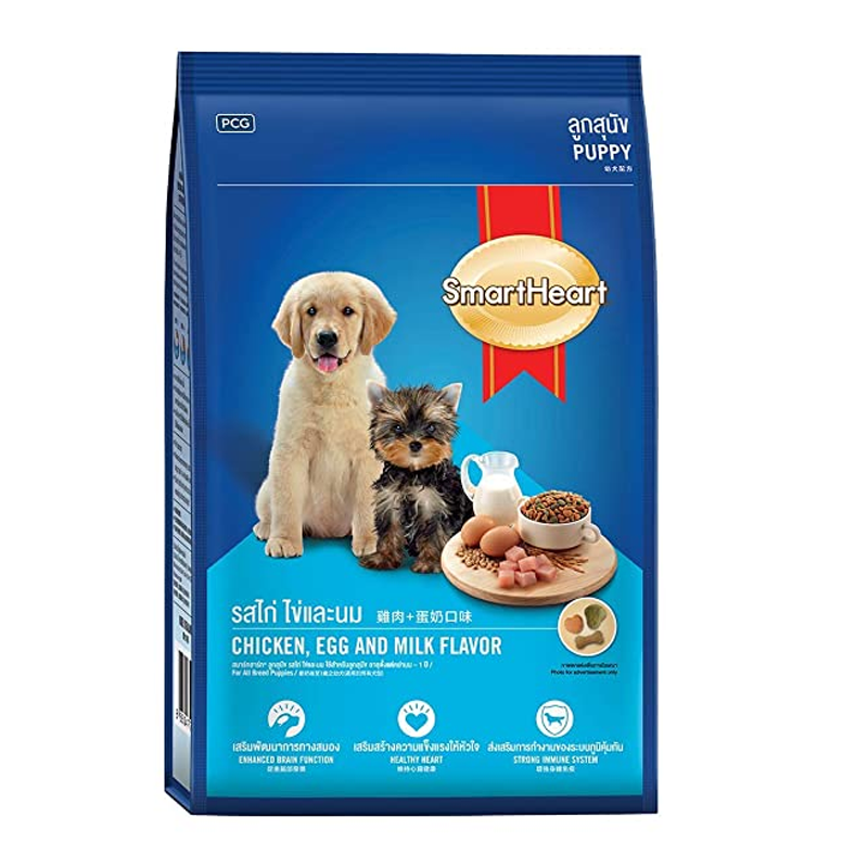 ອາຫານໝາ SmartHeart Chicken Flavour Chunk in Gravy Puppy Dog Food Size 130g