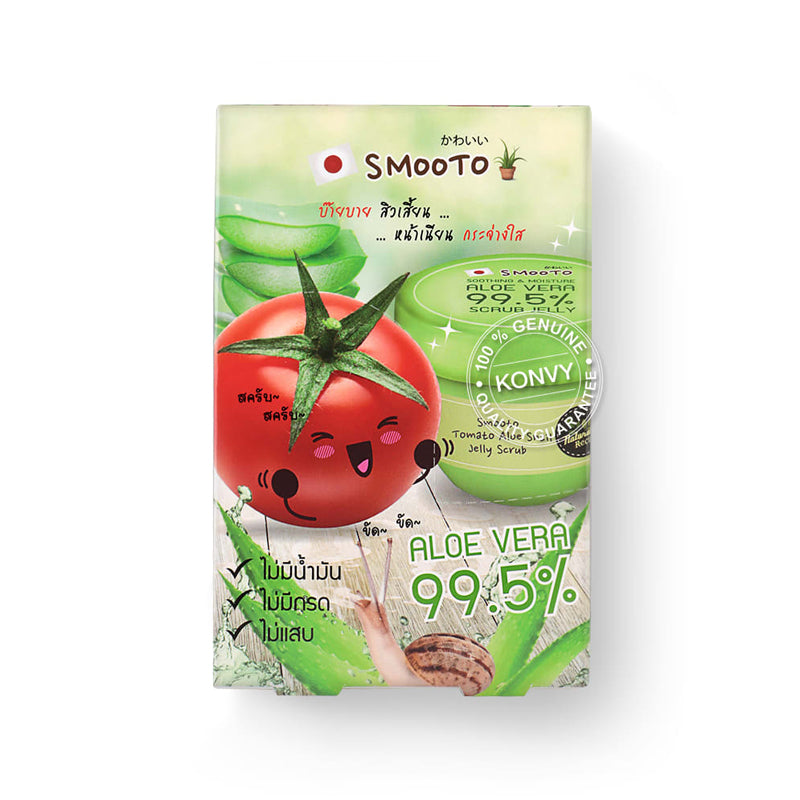 Smooto Tomato Aloe Snail Jelly Scrub 99 5% 50ml pack 4 pcs