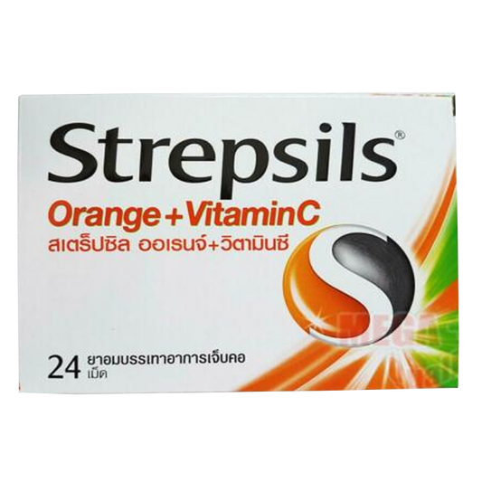 Strepsils Orange+VitaminC Relieve Sore Throat  24Tablets