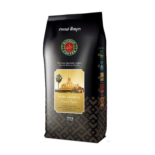 Sinouk Coffee French Roast Coffee Beans Size 500g ( Pure Arabica )