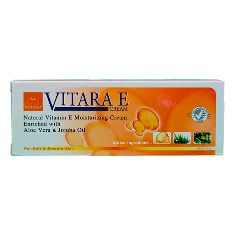 Vitara E Natural Vitamin E Moisturizing Cream Enriched With Aloe Vera Jojoba Oil ຂະໜາດ 25g