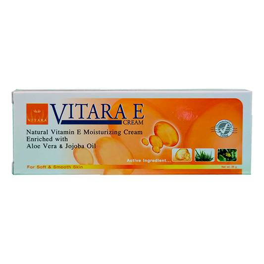 Vitara E Natural Vitamin E Moisturizing Cream Enriched With Aloe Vera Jojoba Oil ຂະໜາດ 25g