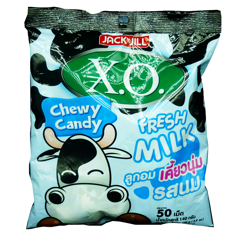 X.O Fresh Milk Chewy Candy Size 140g Pack of 50pcs