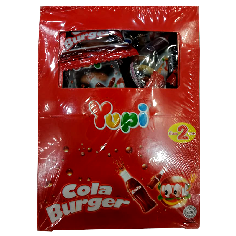 Yupi Burger Jelly Gummy Cola Flavor Candy Pack 24pcs